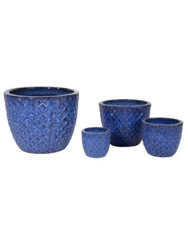 MACETA ESMALTADA FALLING AZULD48H38