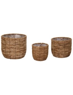 MIMBRE  GALA LOFT EGG POT D20XH20CM MARRON