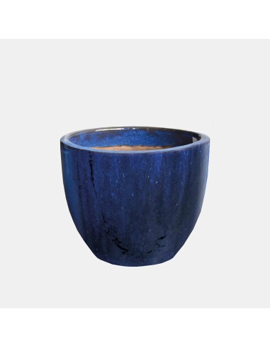 MACETA CAMPANA ESMALTADA 28X25CM AZUL