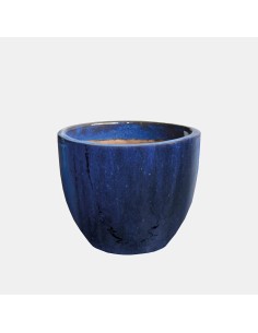 MACETA CAMPANA ESMALTADA 46X40CM AZUL