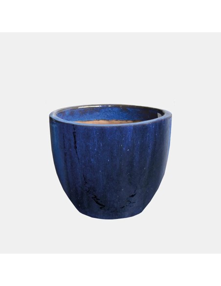 MACETA CAMPANA ESMALTADA 46X40CM AZUL