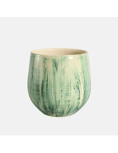MACETA LIGNES 26X26CM VERDE
