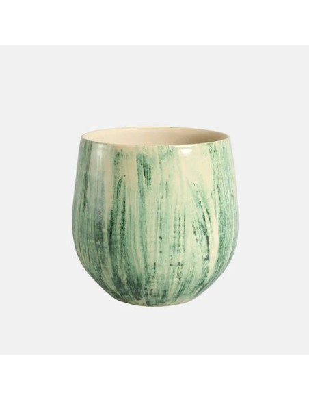 MACETA LIGNES 22X22CM VERDE