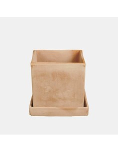 MACETA PEGUERA CON PLATO 12X12X12CM