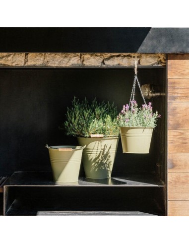 CUBO CADENA METAL 21X16CM CREMA