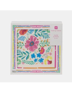 SERVILLETAS DE PAPEL FLORES ROSAS