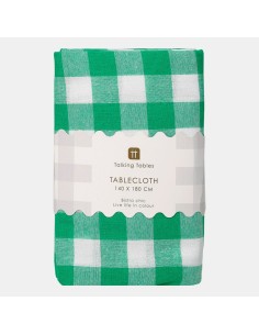 MANTEL DE TELA VERDE 140X180CM GINGHAM