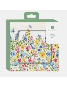 SERVILLETAS DE PAPEL HOJAS FLORES DE PRIMAVERA 33CM