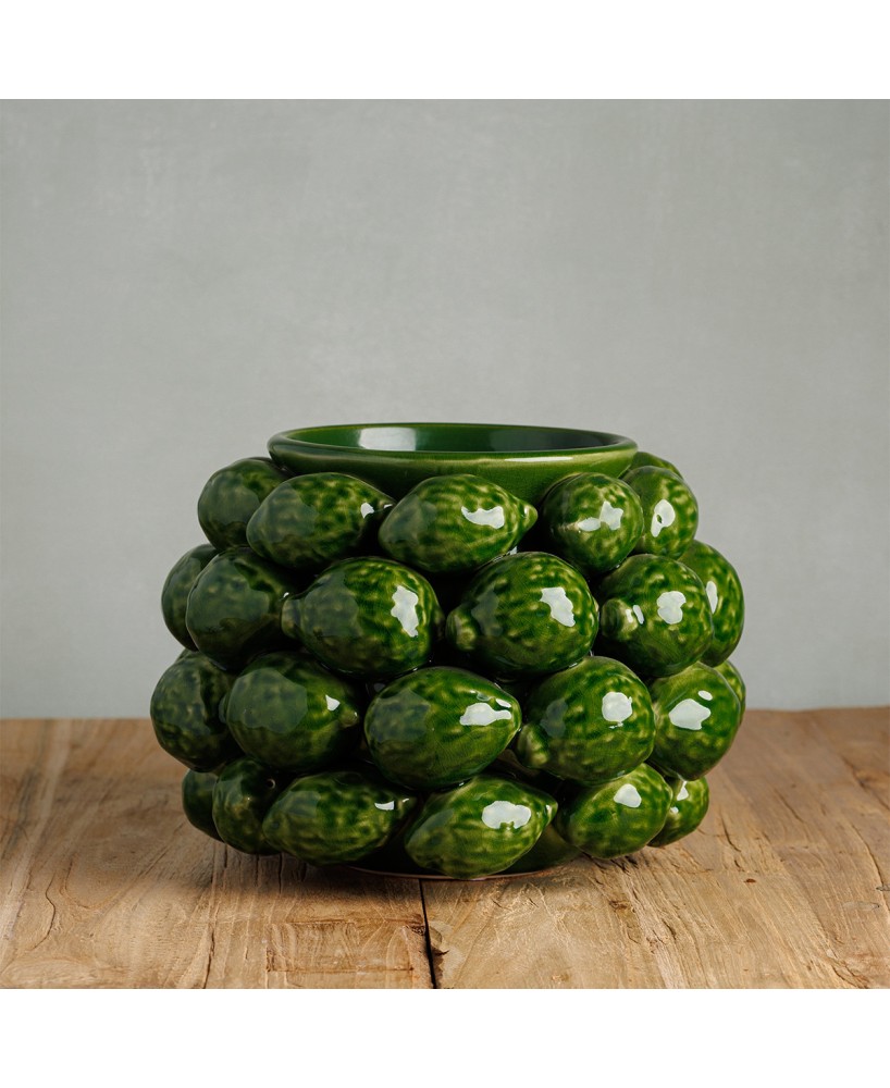 MACETA CHAKRA LIMON H19XD28CM VERDE CLARO
