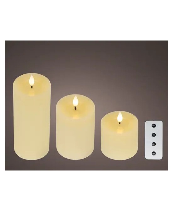 VELA LED CREMA/CALIDO D.2.2cm x H.24.5cm
