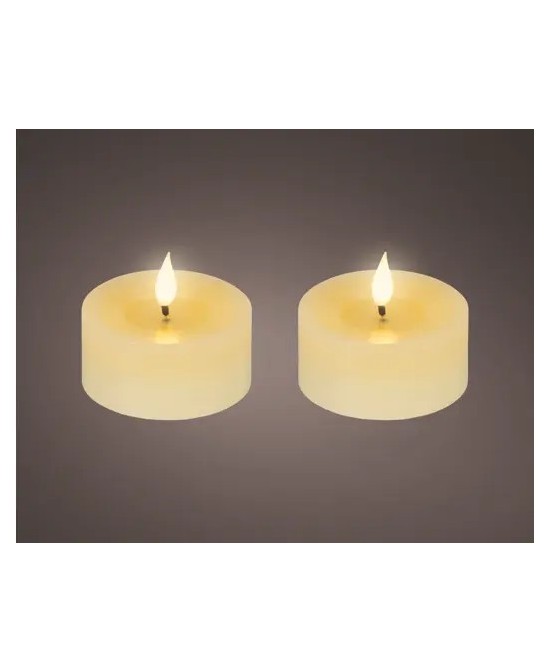 VELA LED CREMA/CALIDO  D.7.5cm x H.6cm