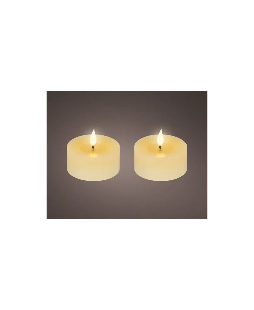 VELA LED CREMA/CALIDO  D.7.5cm x H.6cm