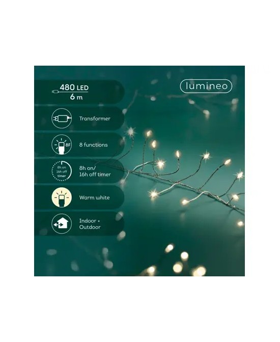 MICRO LED COMPACT SILVER/CALIDO 600CM