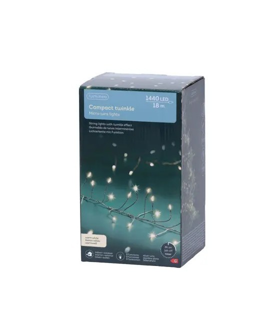 GUIRNALDA  MICROLED SILVER/CALIDO 1800CM