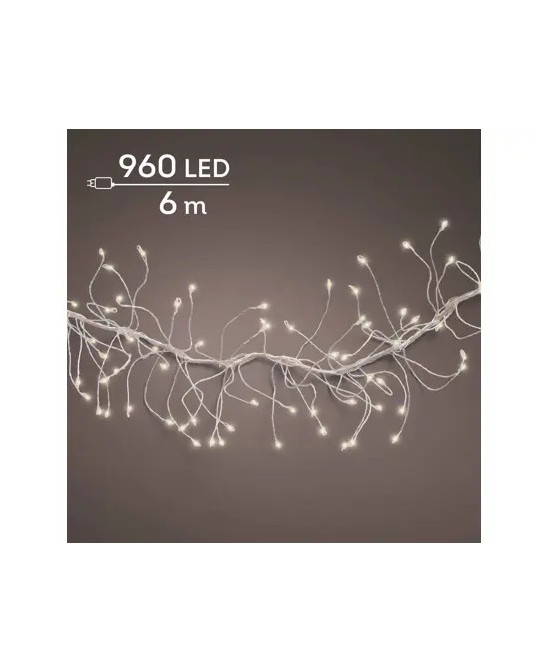 GUIRNALDA DE LUCES LED PLATA/BLANCO CALIDO 600CM