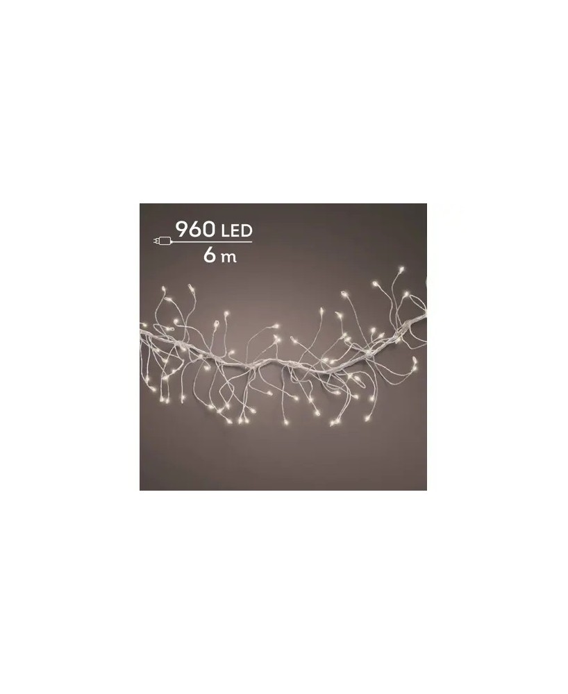 GUIRNALDA DE LUCES LED PLATA/BLANCO CALIDO 600CM