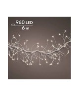 GUIRNALDA DE LUCES LED PLATA/BLANCO CALIDO 600CM