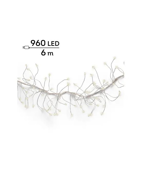 GUIRNALDA DE LUCES LED PLATA/BLANCO CALIDO 600CM