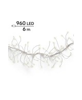 GUIRNALDA DE LUCES LED PLATA/BLANCO CALIDO 600CM