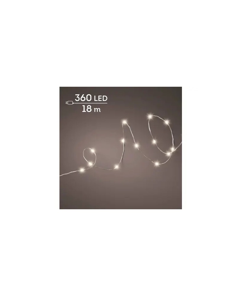GUIRNALDA DE LUCES LED PLATA/BLANCO CALIDO 1795CM