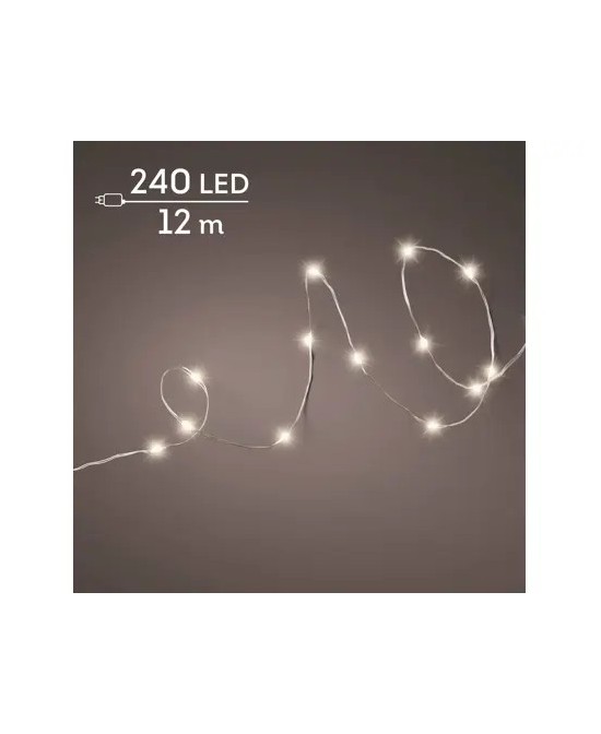 GUIRNALDA DE LUCES LED PLATA/BLANCO CALIDO 1195L
