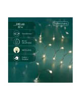 GUIRNALDA DE LUCES LED PLATA/BLANCO CALIDO 1195L