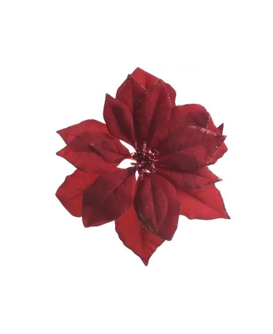POINSETTIA EN CLIP D.24cm x H.7cm ROJA