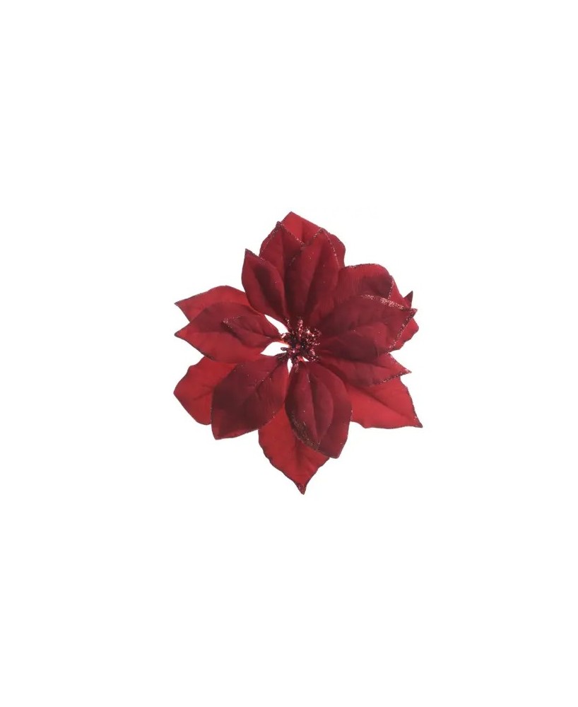 POINSETTIA EN CLIP D.24cm x H.7cm ROJA