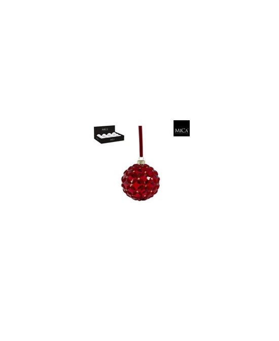 FLOR DE CRISTAL ROJA 12PIEZAS D8CM