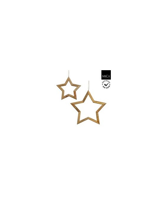 ESTRELLA COLGANTE DORADA L30XW30XH2CM