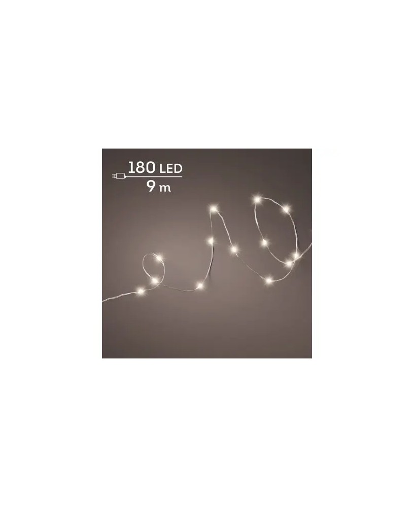 GUIRNALDA DE LUCES LED PLATA/BLANCO CALIDO 895CM