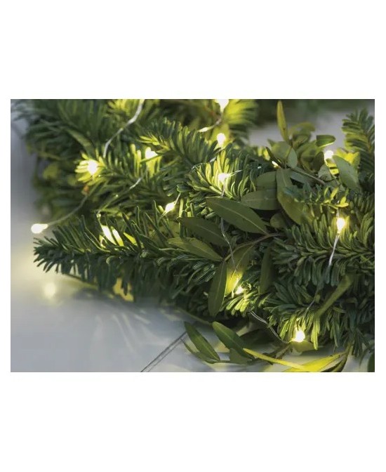 GUIRNALDA DE LUCES LED PLATA/BLANCO CALIDO 895CM