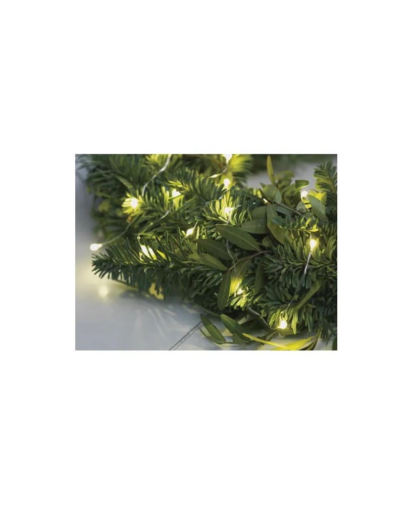 GUIRNALDA DE LUCES LED PLATA/BLANCO CALIDO 895CM
