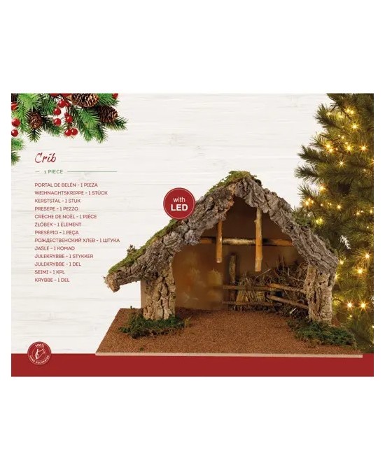 PESEBRE   LED MADERA NATURAL/MARRON  L58cm