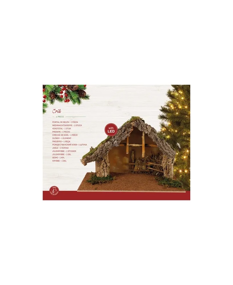 PESEBRE   LED MADERA NATURAL/MARRON  L58cm