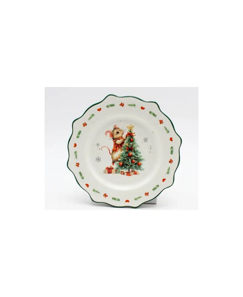 PLATO DESAYUNO NAVIDAD RATONCITO  D.21cm x H.2.3cm