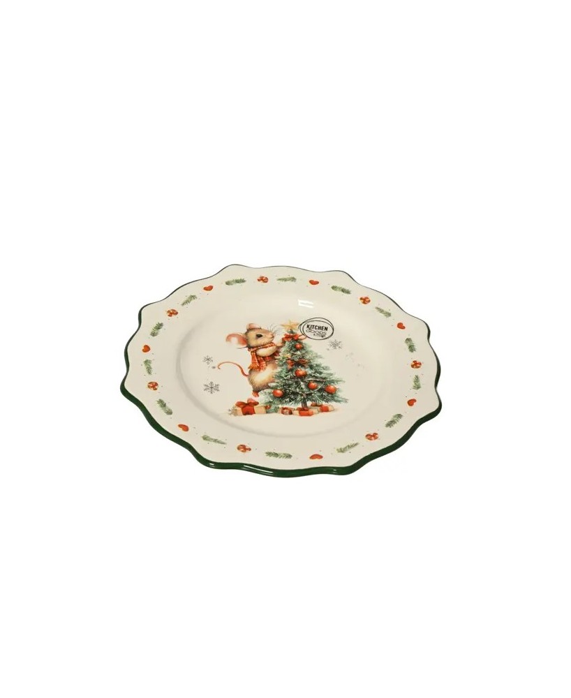 PLATO DESAYUNO NAVIDAD RATONCITO  D.21cm x H.2.3cm