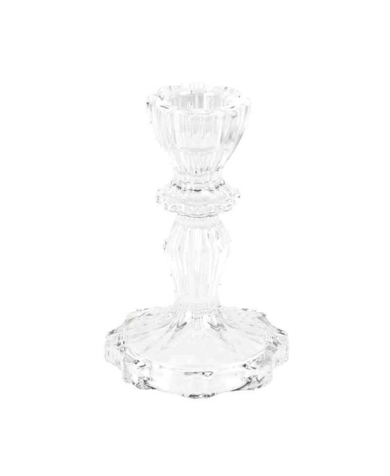 PORTAVELAS VIDRIO TRANSPARENTE D7X11CM