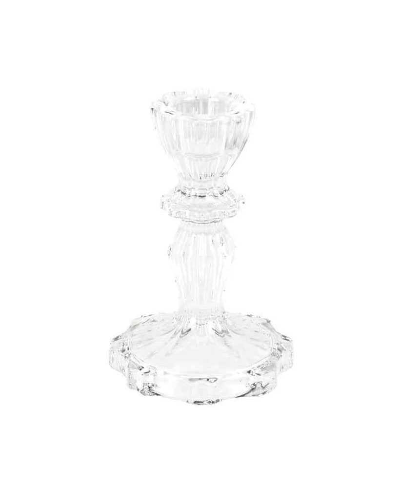 PORTAVELAS VIDRIO TRANSPARENTE D7X11CM