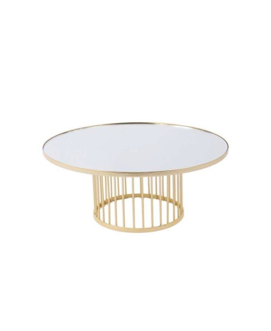 BANDEJA PEDESTAL CON ESPEJO METAL D30X12CM