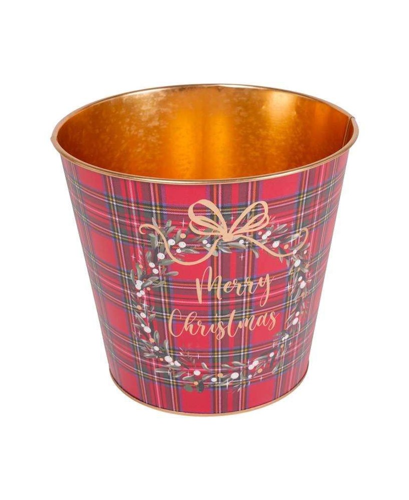 CUBO METALICO MERRY CHRISTMAS D14X12CM