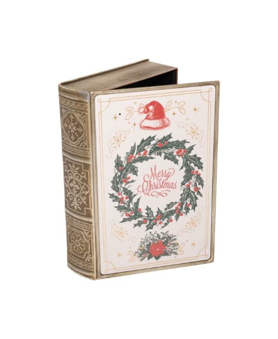 CAJA LIBRO CORONA METALICO 30X20X7CM