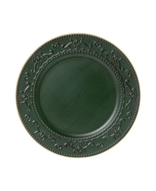 PLATO D33CM VERDE/ORO