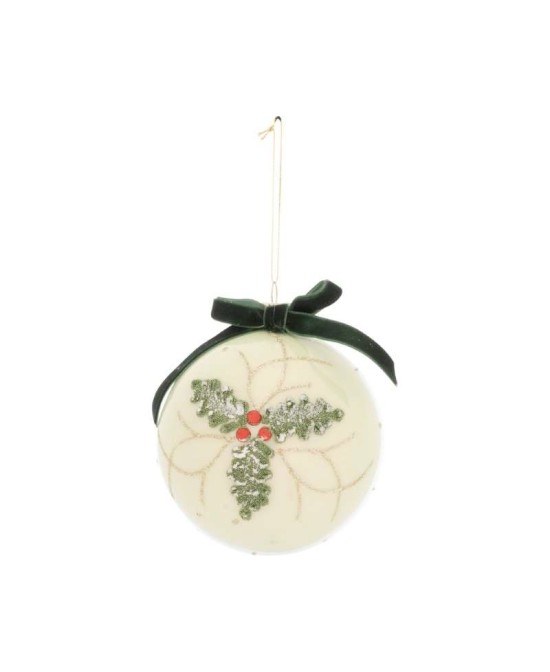 BOLA VERDE DEC ACEBO D10CM