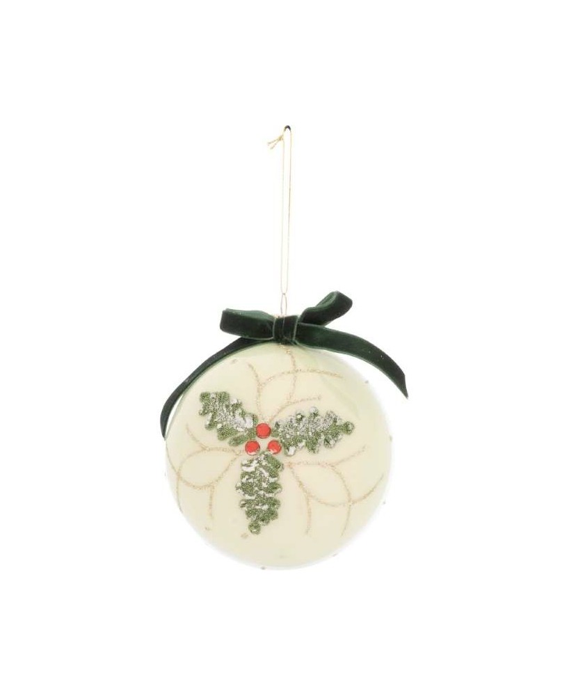 BOLA VERDE DEC ACEBO D10CM
