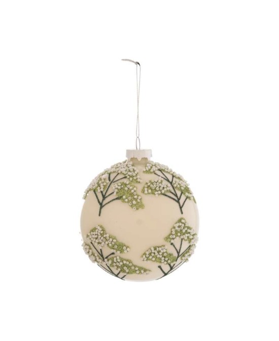 BOLA MARFIL DEC HOJAS D10CM