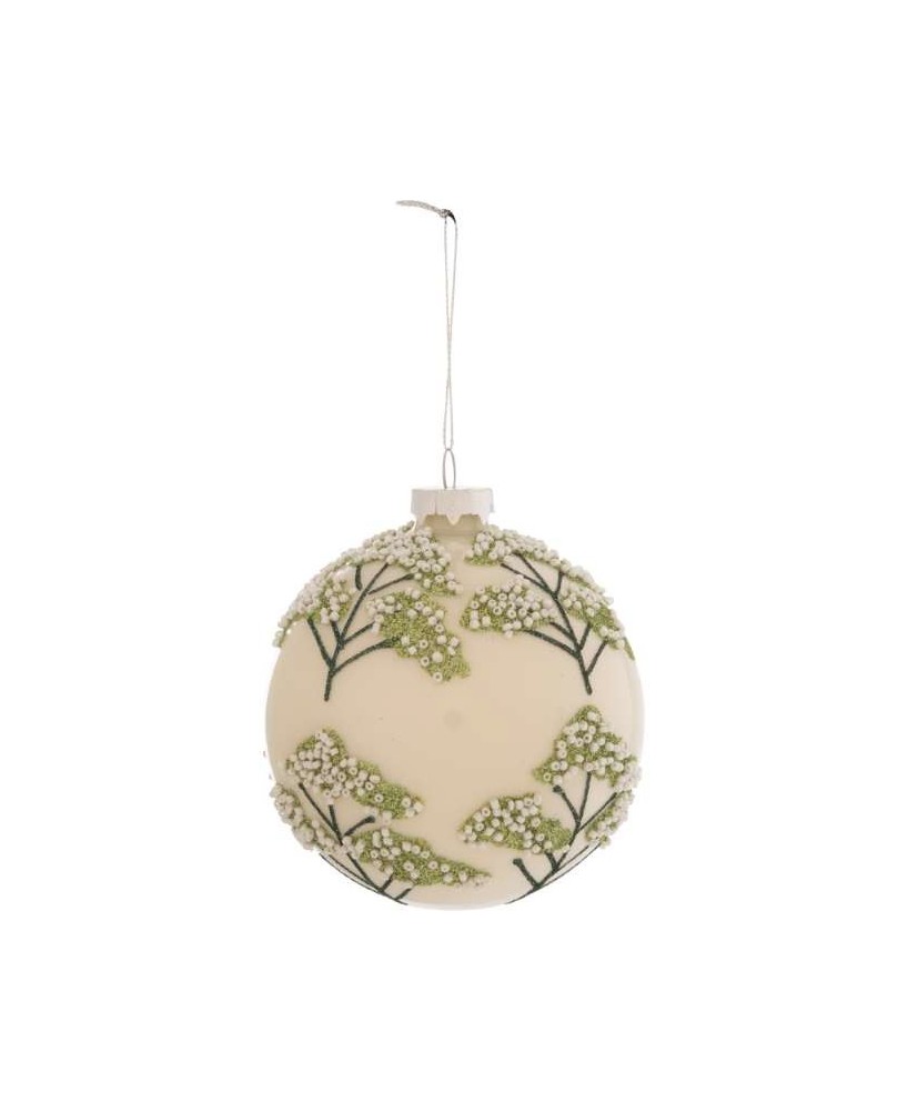 BOLA MARFIL DEC HOJAS D10CM