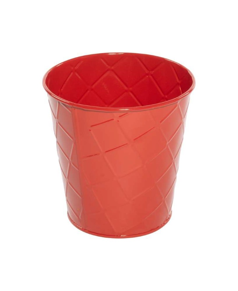 MACETERO METALICO ROJO D14X14CM