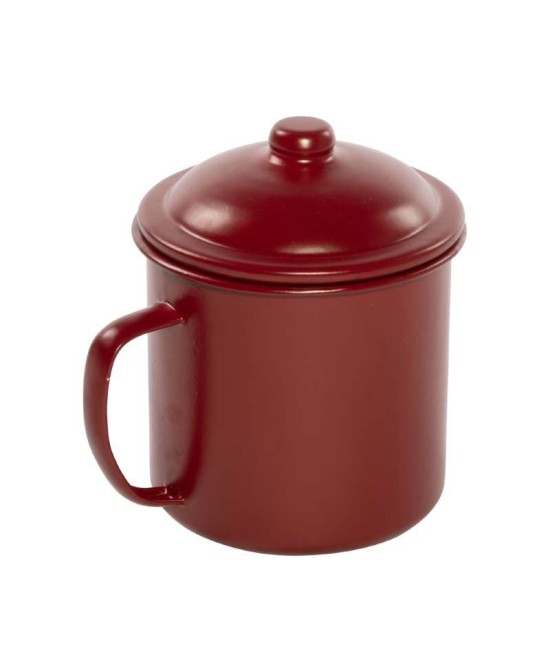 BOTE METALICO CON TAPA ASAS 16X13X15CM ROJO