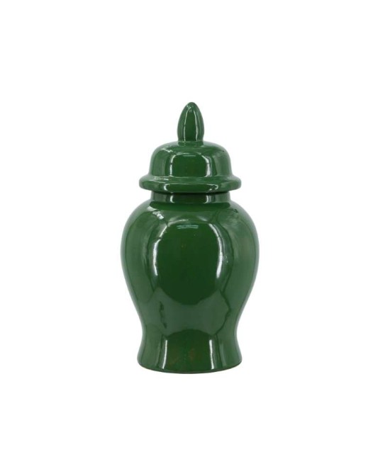 JARRON POTICHE CERAMICA VERDE  D16X31CM